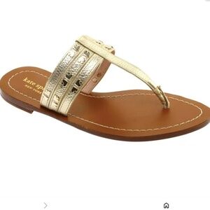 KATE SPADE PATENT LEATHER GOLD SANDAL
